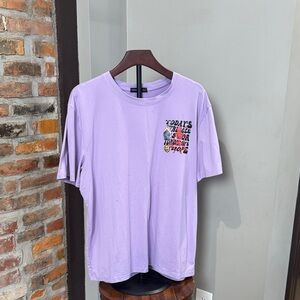 ROMWE Light Purple Graphic Tee for Men